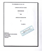 Certified Memorandum and Articles of Association